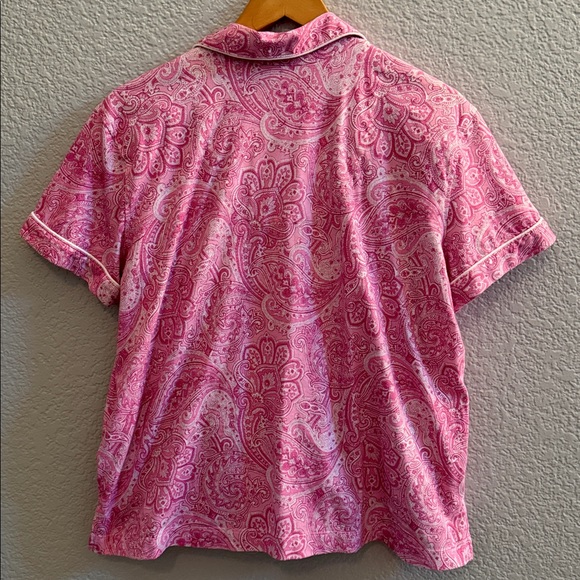 Lauren Ralph Lauren Short Sleeve Notch Collar Bermuda Pajama Set Size Large - Picture 4 of 8